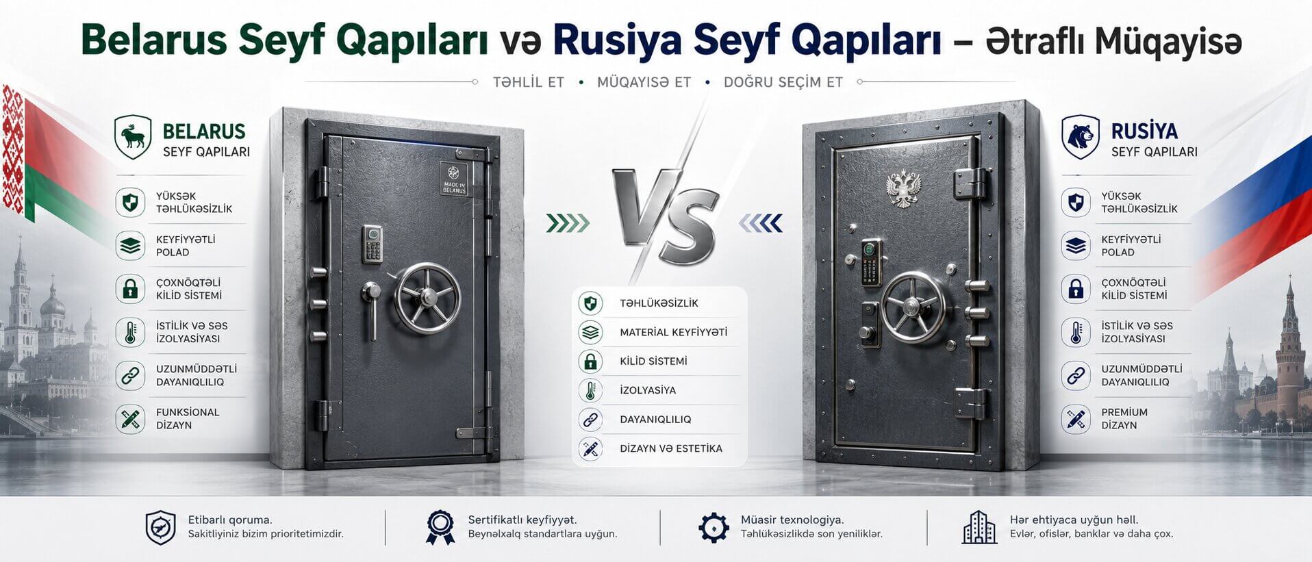 Belarus Seyf Qapilar ve Rusiya Seyf Qapilar – Ətraflı Müqayisə